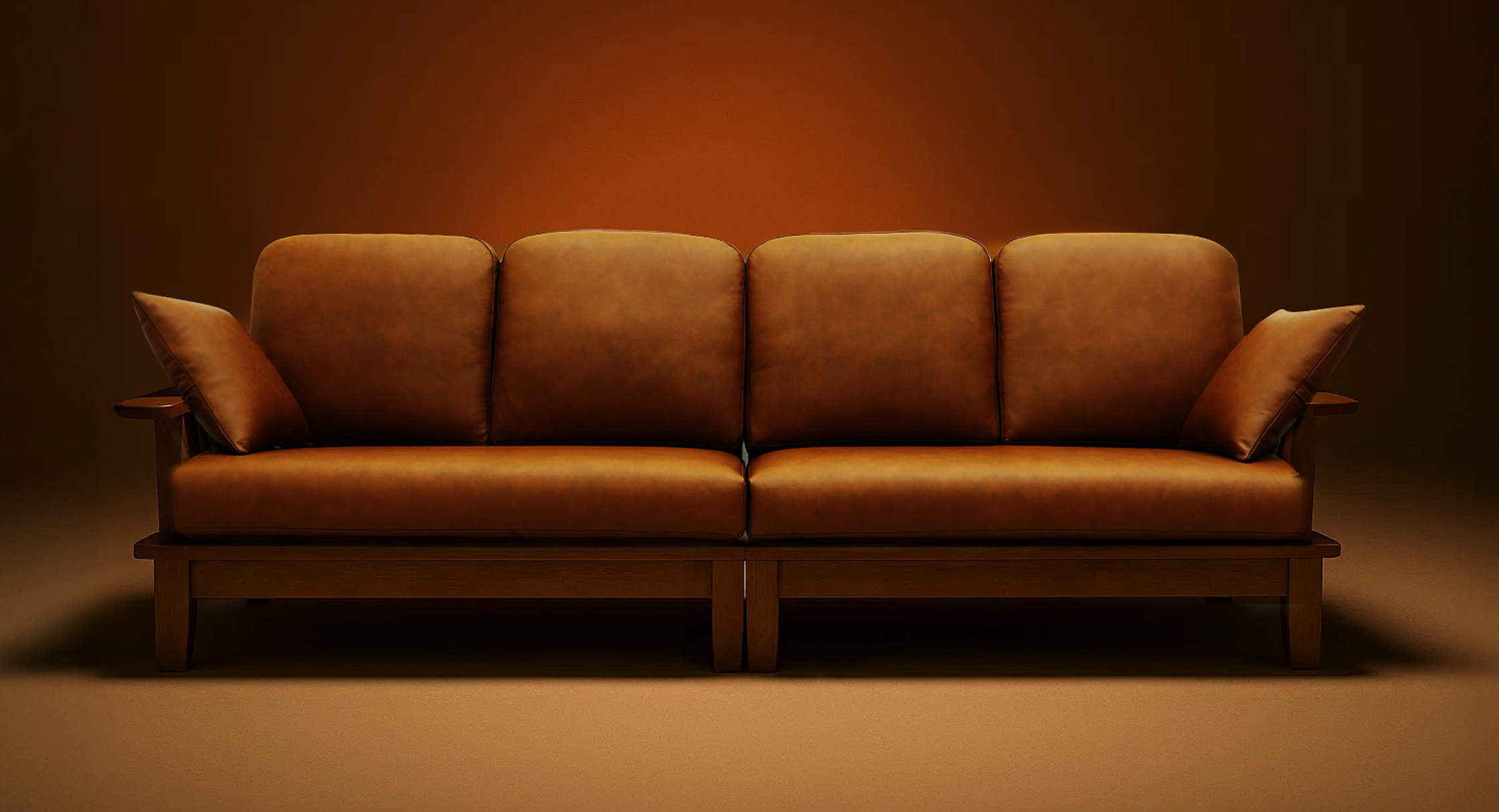 4인용 가죽 소파