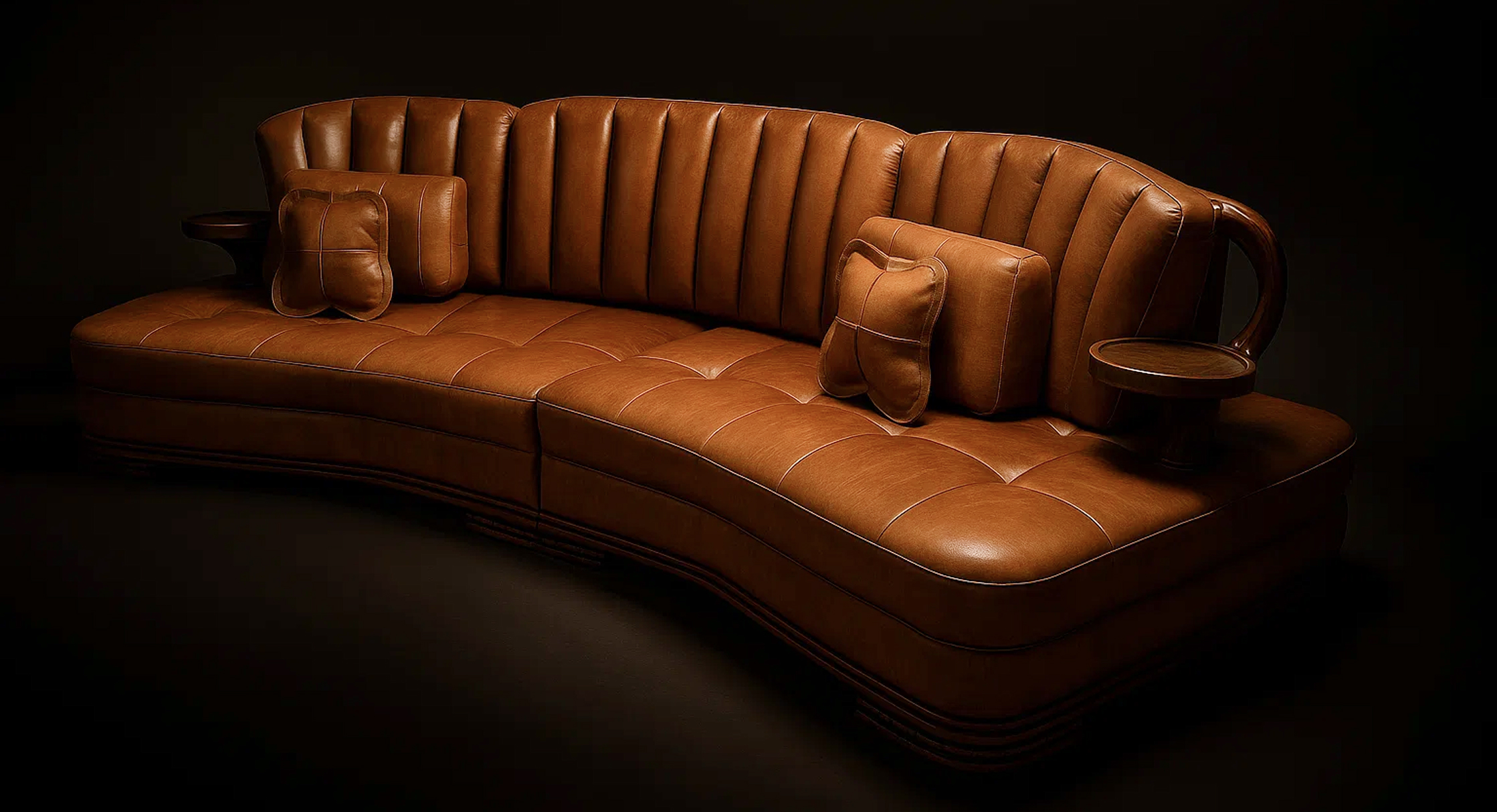 4인용 가죽 소파