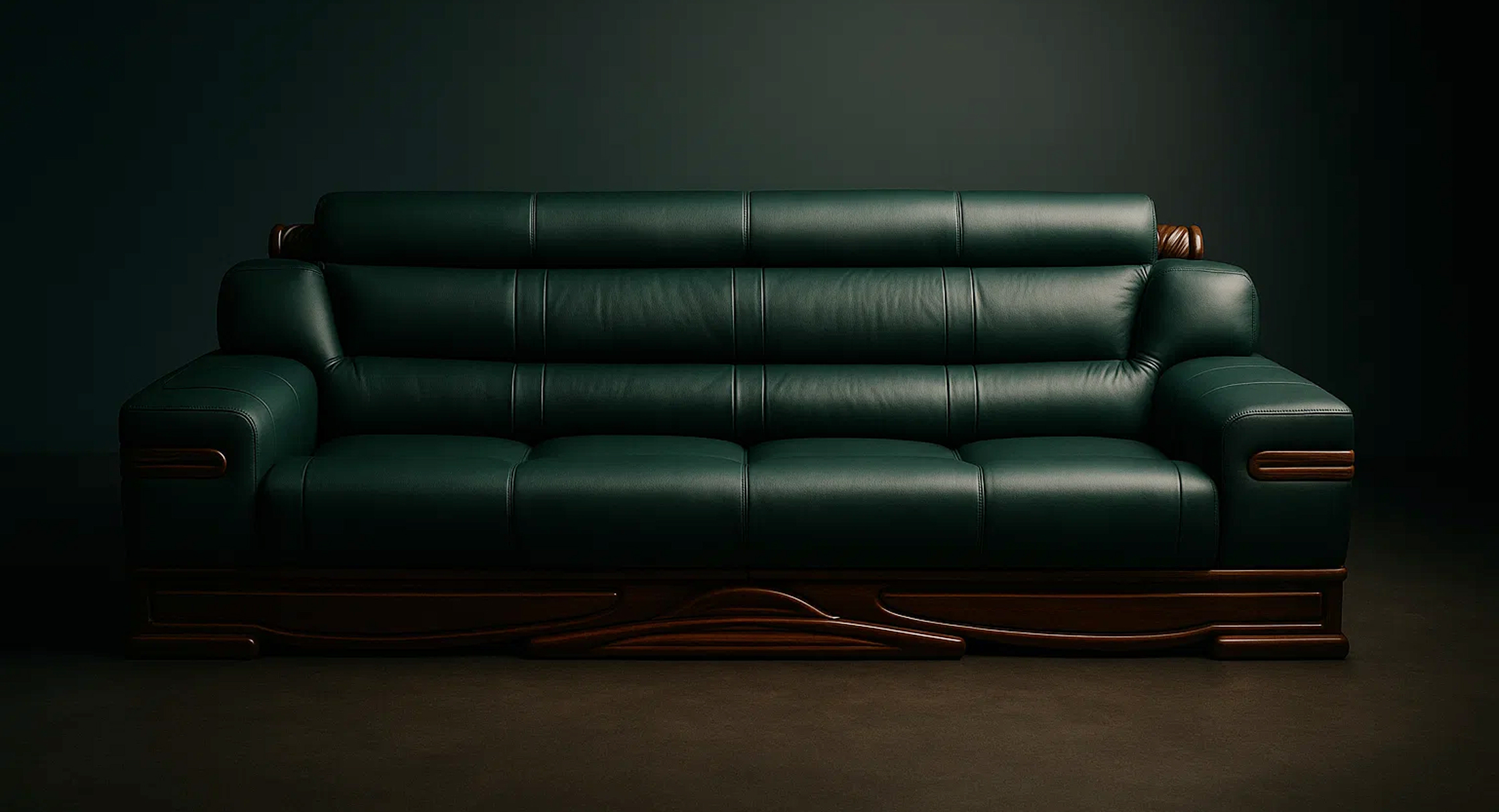 3인용 가죽 소파