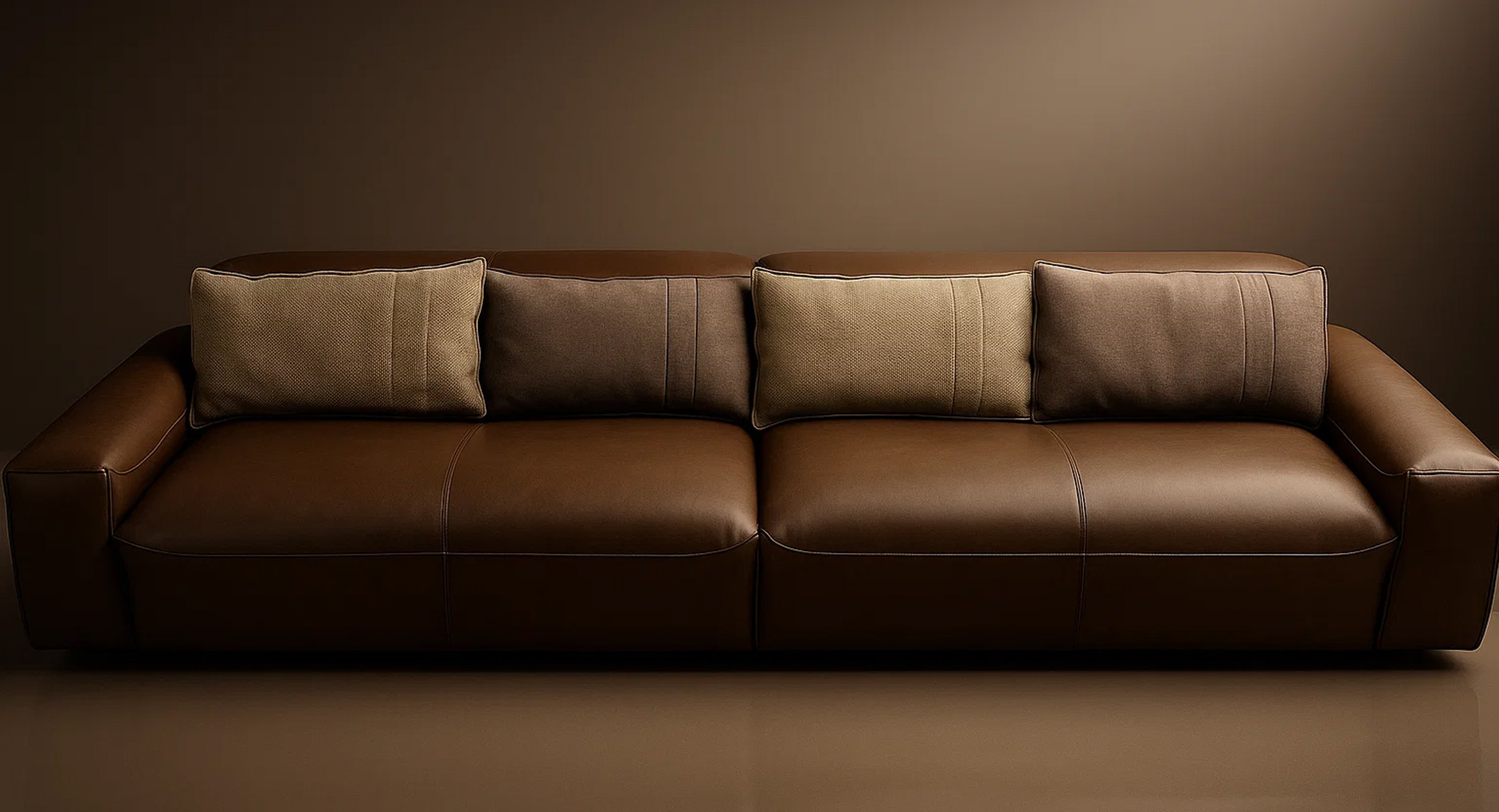 4인용 가죽 소파