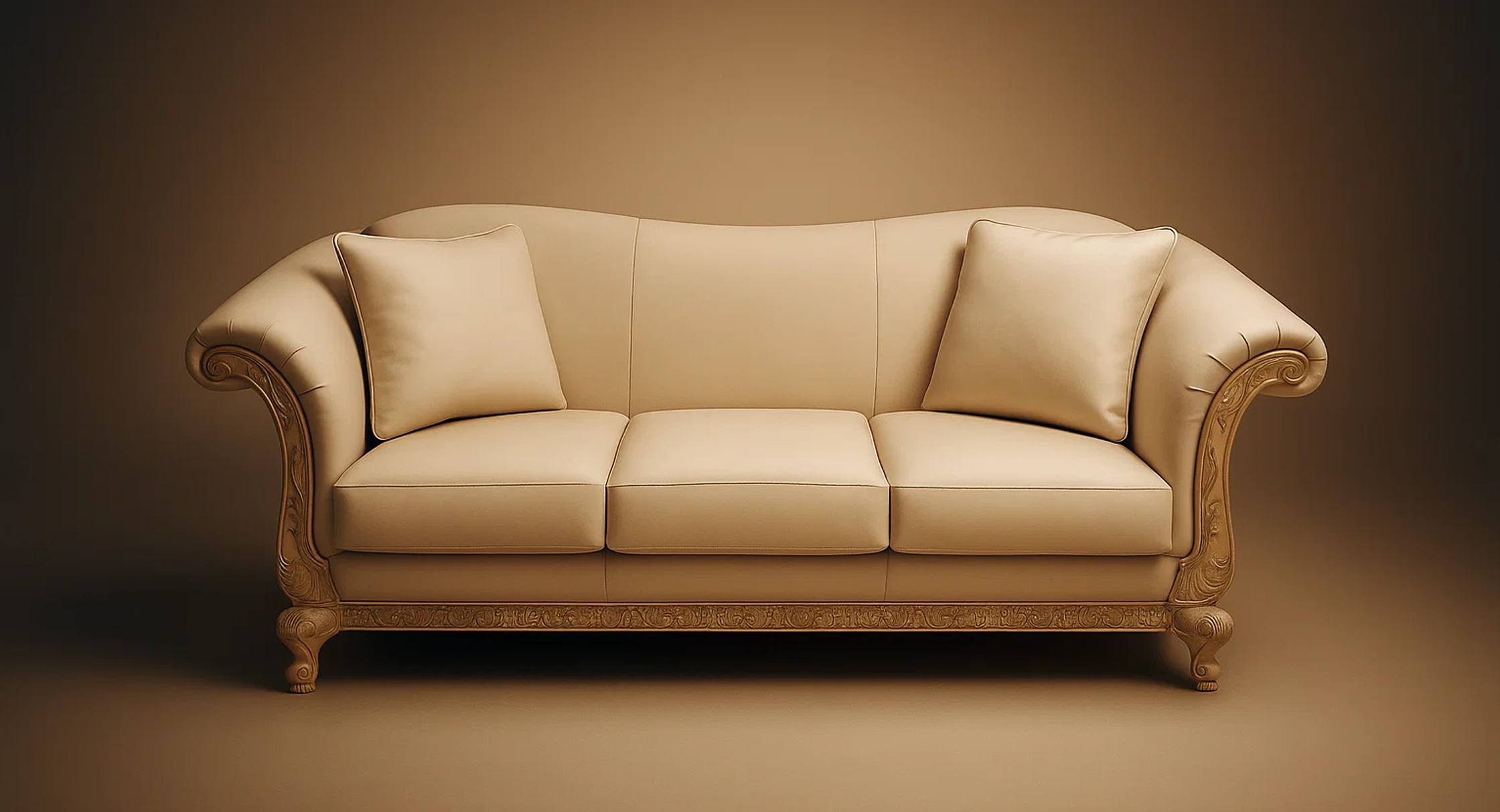 3인용 가죽 소파