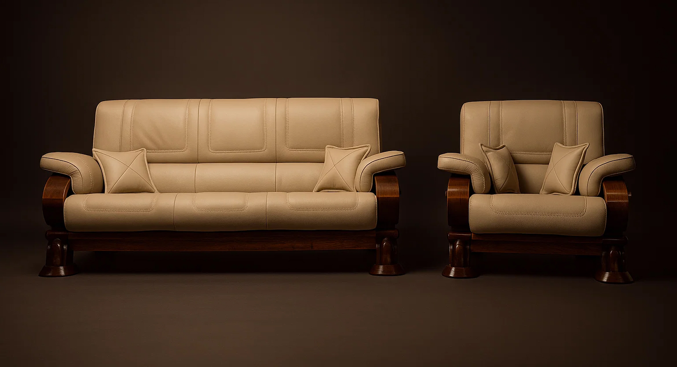 3+1인용 가죽 소파